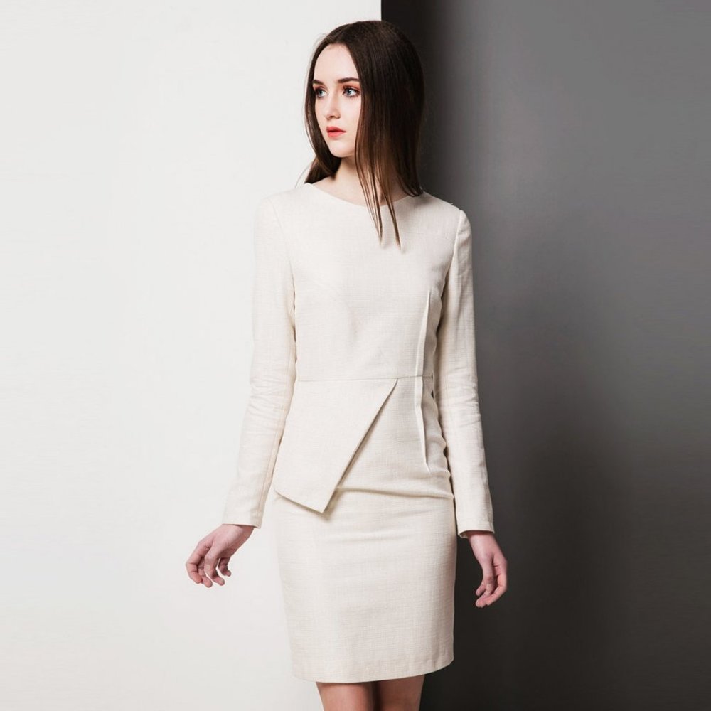 Civil wedding short dress/ Tweed Dress